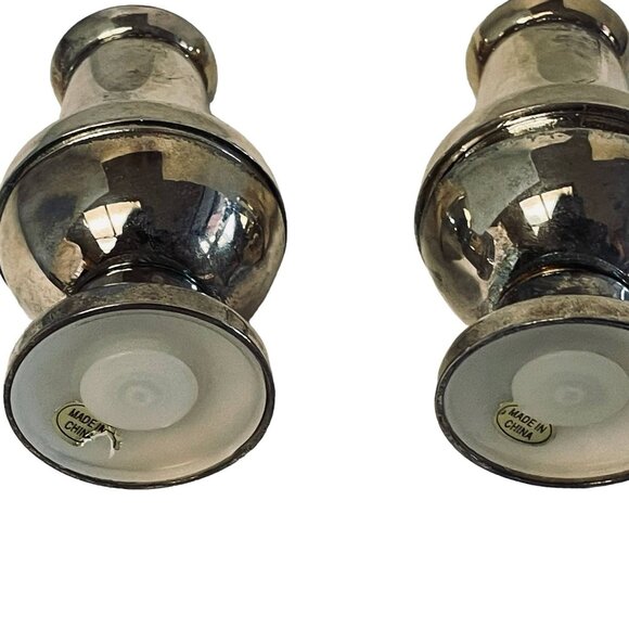 Vintage Lanthe Silver Plated Salt & Pepper Set Pots - Picture 8 of 16